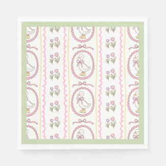 Papel Guardanapo de Jantar Padrão para Chá de Bebê Pink