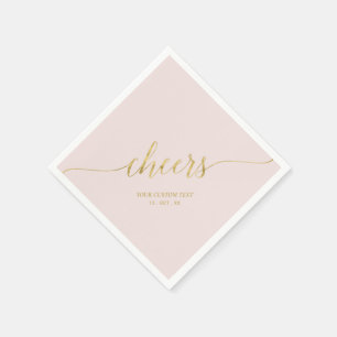 Papel Guardanapo de Letras Elegantes Dourado e Rosa Chee