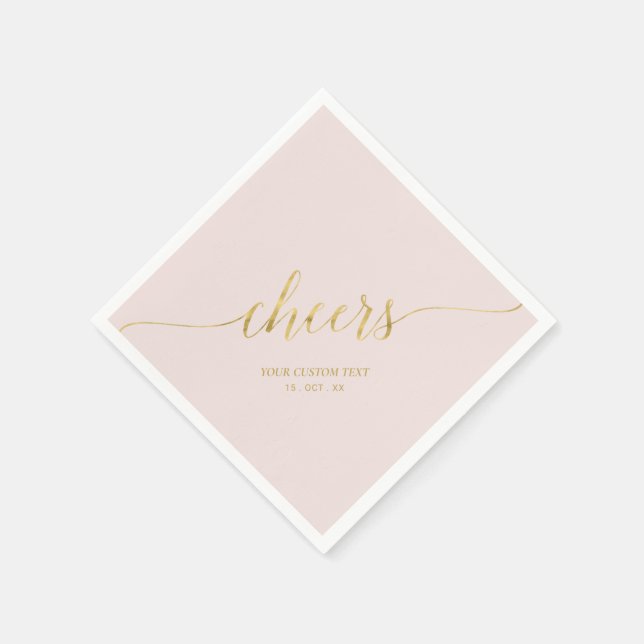 Papel Guardanapo de Letras Elegantes Dourado e Rosa Chee (Canto)
