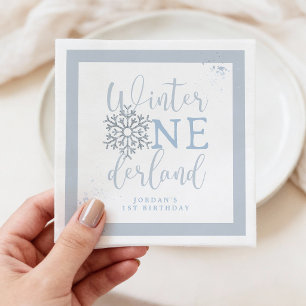 Papel Guardanapo de Menino Winter Onederland, Floco de N