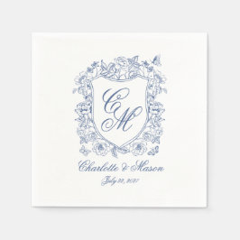 Papel Guardanapo de Monograma de Casamento com Brasão Fl