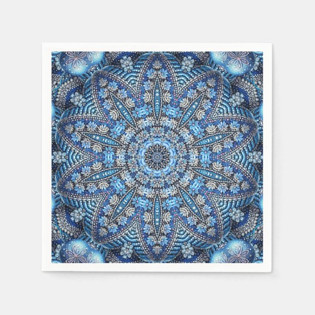 Papel Guardanapo de Natal Azul Decorativo de Festa (Frente)