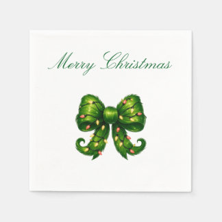 Papel Guardanapo de Natal com Laço Verde