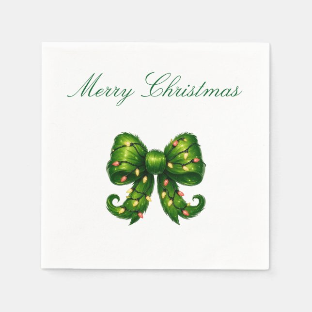Papel Guardanapo de Natal com Laço Verde (Frente)