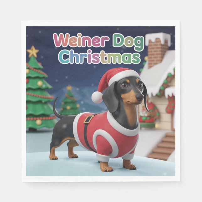 Papel Guardanapo de Natal Dachshund (Frente)