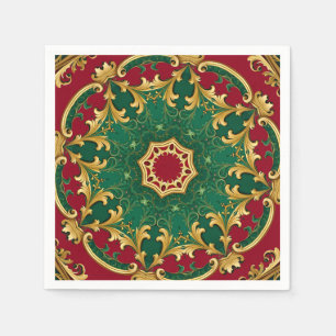 Papel Guardanapo de Natal Decorativo Verde Vermelho