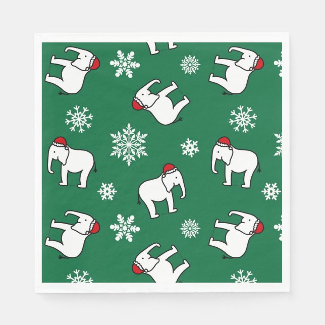 Papel Guardanapo de Natal para Festa do Elefante Branco  (Frente)