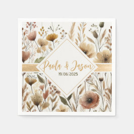 Papel Guardanapo de noiva com fita de ouro