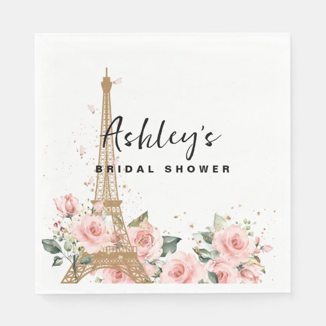 Papel Guardanapo de noivado tema Paris França (Frente)