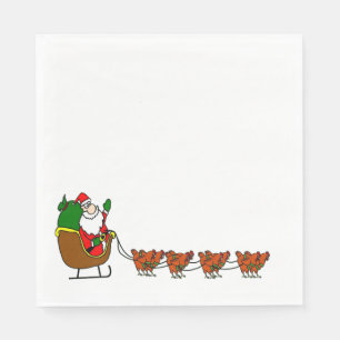 Papel Guardanapo de Papai Noel e de galinhas