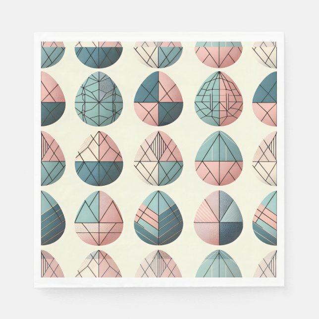 Papel Guardanapo de Páscoa Geométrico Escandinavo em For (Frente)