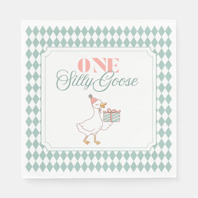 Papel guardanapo de sobremesa One Silly Goose (Frente)