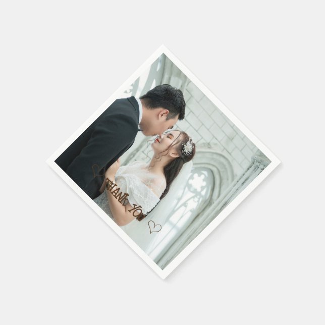 Papel Guardanapo de tipografia de foto personalizada (Canto)