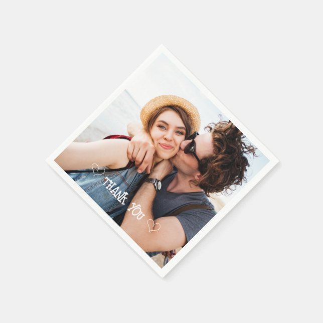 Papel Guardanapo de tipografia de foto personalizada (Canto)