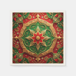 Papel Guardanapo Decorativo de Festa Verde Vermelho