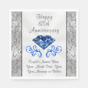 Papel Guardanapo do aniversário de casamento da safira