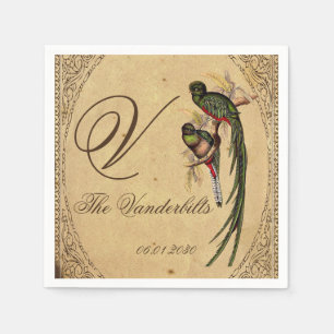 Papel Guardanapo do casamento do pássaro de quetzal do