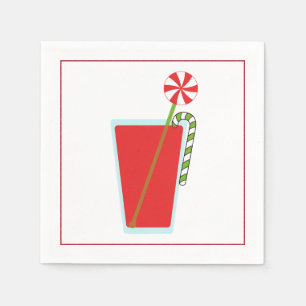 Papel Guardanapo do cocktail do Natal com azeitona de