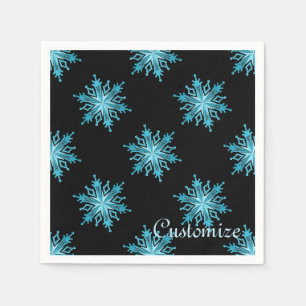 Papel Guardanapo do feriado do floco de neve do azul de