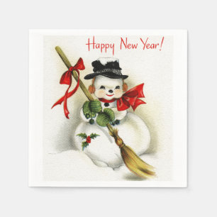 Papel Guardanapo do Livro Branco do boneco de neve do