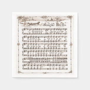Papel Guardanapo do Natal dos sinos de tinir do vintage