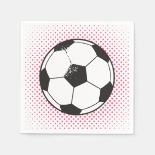 Papel Guardanapo do partido da bola de futebol - rosa