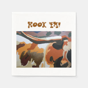 PAPEL GUARDANAPO DO PARTIDO DA VACA DE LONGHORN