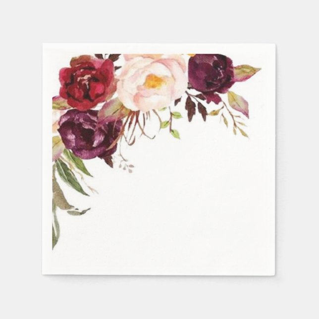 Papel Guardanapo Elegante de Jardim Rosa vitoriano (Frente)