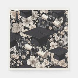 Papel Guardanapo Elegante Preto e Branco para Festa de G