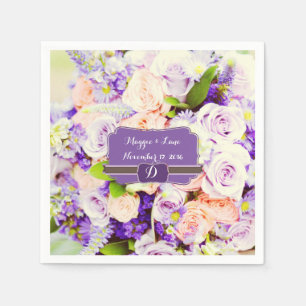 Papel Guardanapo florais personalizados do casamento de