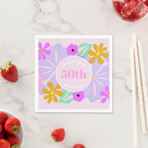 Papel Guardanapo floral cor-de-rosa fofo romântico de 50
