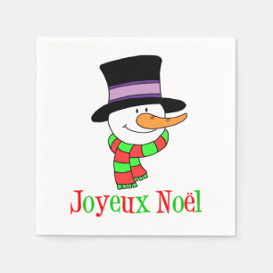 Papel Guardanapo franceses do Natal do boneco de neve de