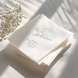 Papel Guardanapo Minimalista para Chá de Noiva Moderno |