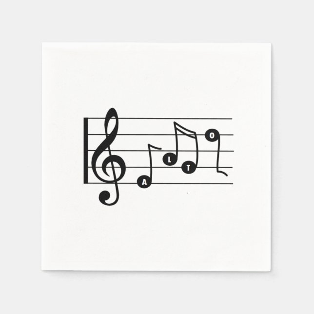 Papel Guardanapo Musical de Cocktail para Cantora Contra (Frente)
