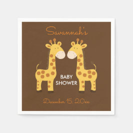 Papel Guardanapo para Chá de Bebê de Girafas Gêmeas