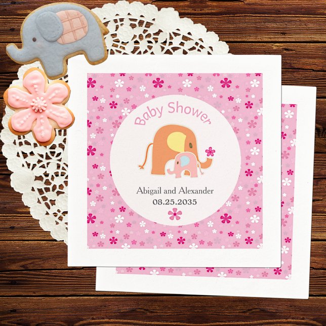 Papel Guardanapo para Chá de Bebê de Mamãe e Elefante Ro (Criador carregado)
