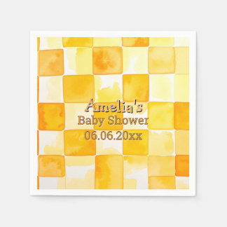 Papel Guardanapo para Chá de Bebê Laranja Amarelo Ensola