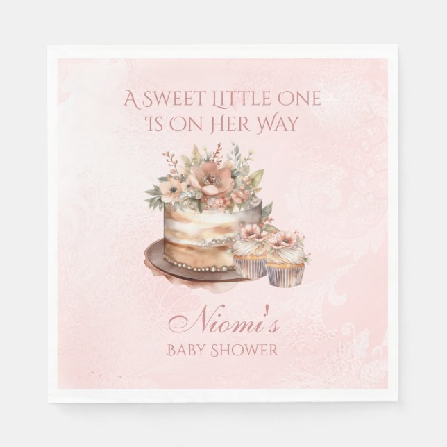 Papel Guardanapo para Chá de Bebê Watercolor Sweet (Frente)