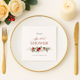 Papel Guardanapo para Chá de Noiva Winter Berry