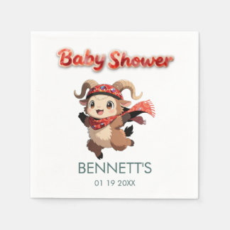 Papel Guardanapo para Chás de Bebê de Inverno Carneirinh