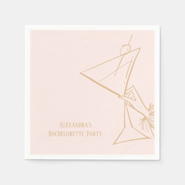 Papel Guardanapo para despedida de solteira rosa dourado (Frente)