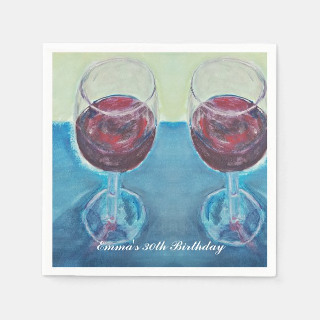 Papel Guardanapo Personalizado para Festa de Vinho | Tex (Frente)
