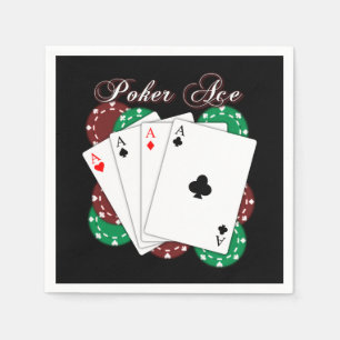 Papel Guardanapo pretos dos cartões de jogo do ás do