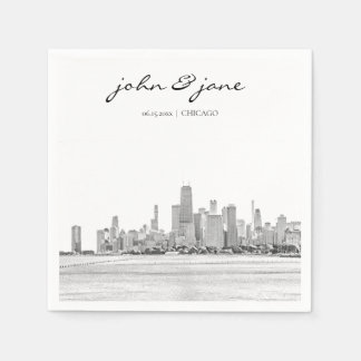 Papel Guardanapo Skyline Personalizado de Chicago
