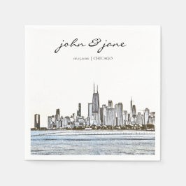Papel Guardanapo Skyline Personalizado de Chicago