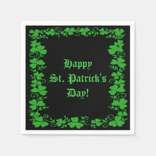 Papel Guardanapo verdes e pretos do dia de St Patrick do