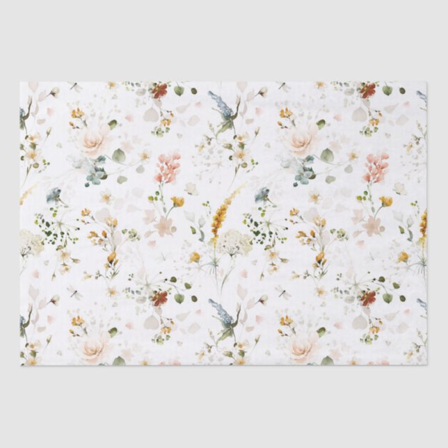 Papel Higiênico de Jardim de Flores Silvestres em  (Frente )
