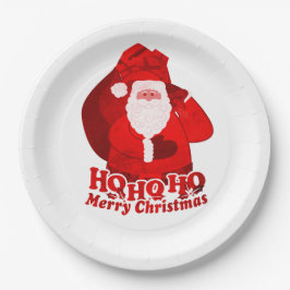 Papel Ho ho ho ho prato de Papai noel de Natal