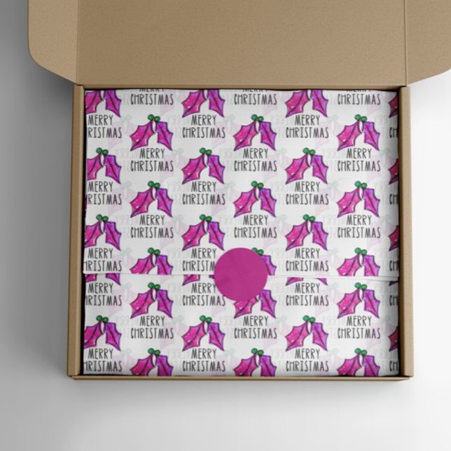 Papel Holly Holly de Cor de Água, Rosa Natal (Criador carregado)