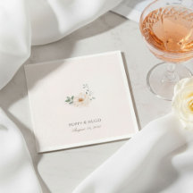 Ivory Cream | Guardanapo de casamento floral Chic